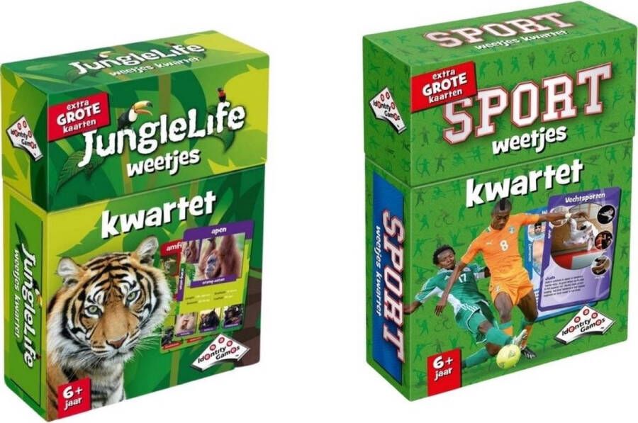 Identity Games Spellenbundel Kwartet 2 stuks Sealife Junglelife Kwartet & Sport Weetjes Kwartet