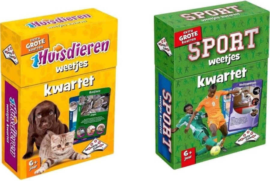 Identity Games Spellenbundel Kwartet 2 stuks Sport Weetjes Kwartet & Huisdieren Kwartet