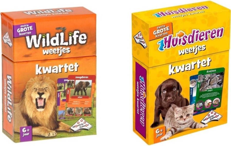 Identity Games Spellenbundel Kwartet 2 stuks Wildlife Kwartet & Huisdieren Kwartet