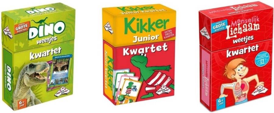 Identity Games Spellenbundel Kwartet 3 stuks Dino Kwartet & Kikker Junior Kwartet & Menselijk Lichaam Kwartet