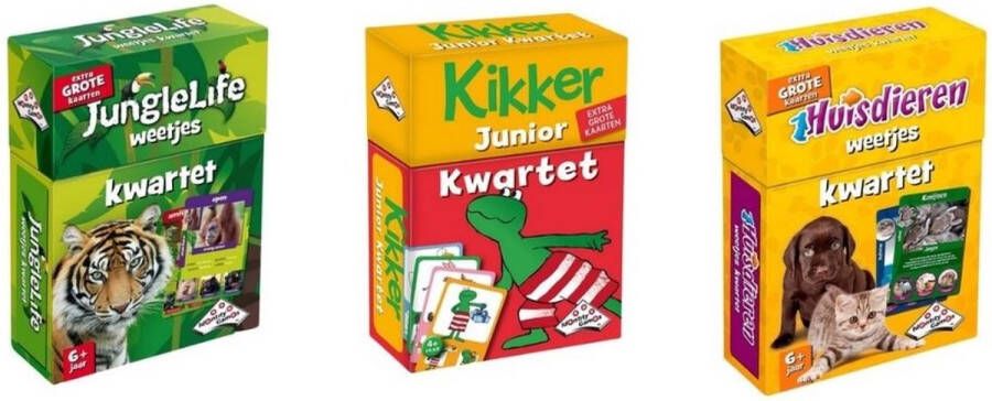 Identity Games Spellenbundel Kwartet 3 stuks Junglelife Kwartet & Kikker Junior Kwartet & Huisdieren Kwartet