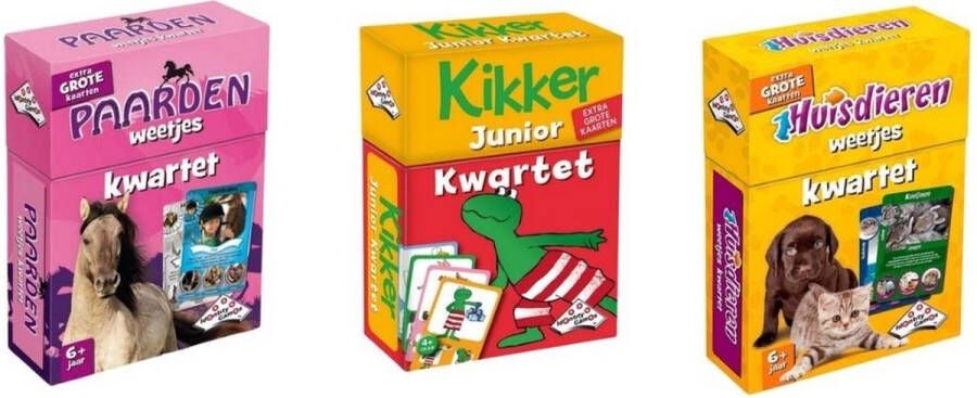 Identity Games Spellenbundel Kwartet 3 stuks Paarden Kwartet & Kikker Junior Kwartet & Huisdieren Kwartet