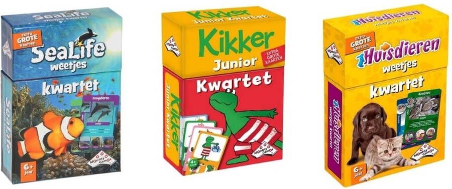 Identity Games Spellenbundel Kwartet 3 stuks Sealife Kwartet & Kikker Junior Kwartet & Huisdieren Kwartet