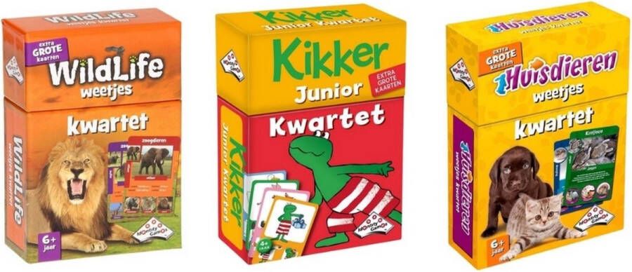 Identity Games Spellenbundel Kwartet 3 stuks Wildlife Kwartet & Kikker Junior Kwartet & Huisdieren Kwartet