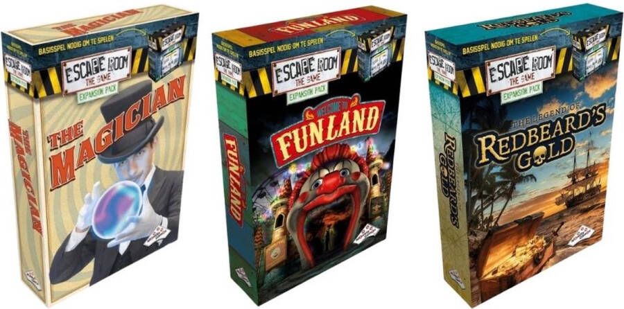 Identity Games Uitbreidingsbundel 3 Stuks Escape Room Funland & The Magician & Redbeard&apos;s Gold