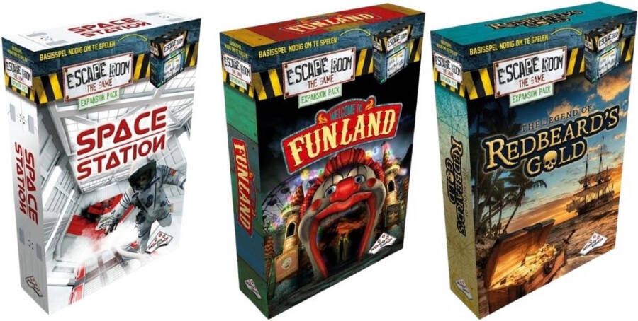 Identity Games Uitbreidingsbundel 3 Stuks Escape Room Space Station & Funland & Redbeard&apos;s Gold