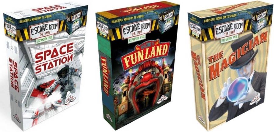 Identity Games Uitbreidingsbundel 3 Stuks Escape Room Space Station & Funland & The Magician