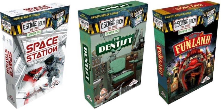 Identity Games Uitbreidingsbundel 3 Stuks Escape Room Space Station & The Dentist & Funland