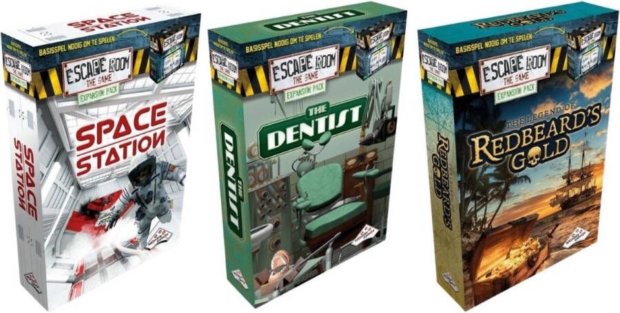 Identity Games Uitbreidingsbundel 3 Stuks Escape Room Space Station & The Dentist & Redbeard&apos;s Gold