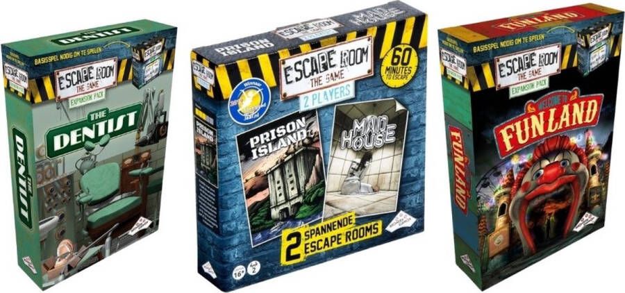 Identity Games Uitbreidingsbundel 3 Stuks Escape Room The Dentist & Funland & Mad House