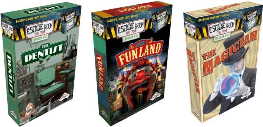 Identity Games Uitbreidingsbundel 3 Stuks Escape Room The Dentist & Funland & The Magician