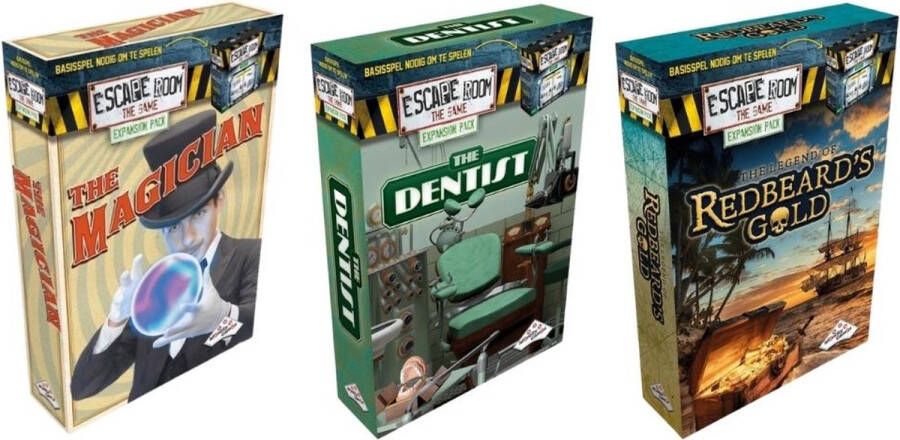 Identity Games Uitbreidingsbundel 3 Stuks Escape Room The Dentist & The Magician & Redbeard&apos;s Gold
