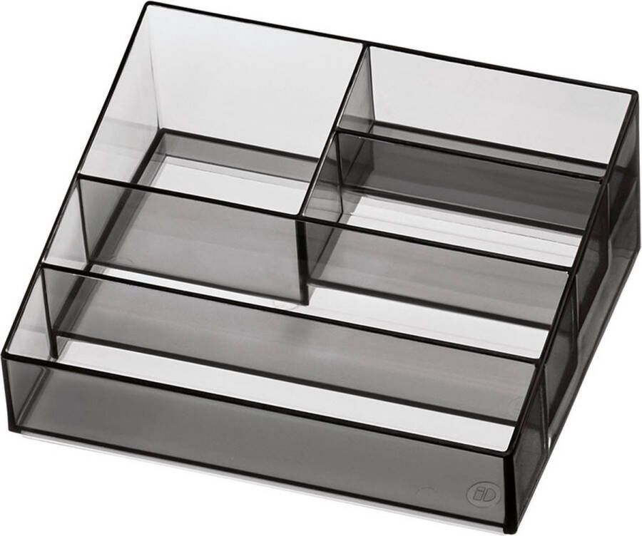 IDesign Accessoires en make-up organizer met 5 vakken rookgrijs 95328EU Sorteervakken Klaar voor gebruik