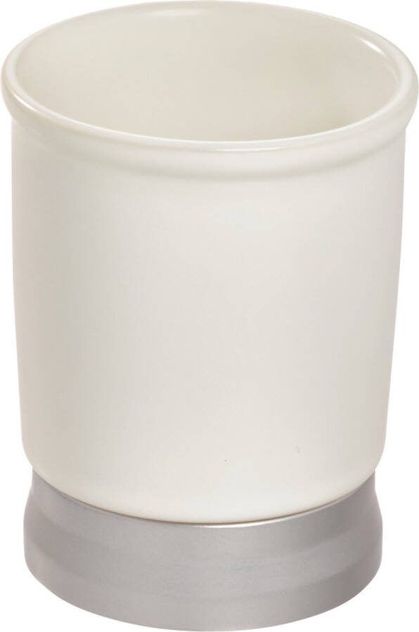 IDesign Badkamer Drinkbeker Keramiek Kunststof Wit Bexley