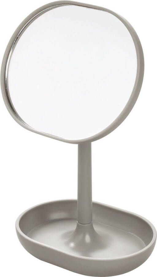 IDesign Spiegel met Bakje Staand 16.5 x 11.3 x 19.8 cm Kunststof Grijs Cade