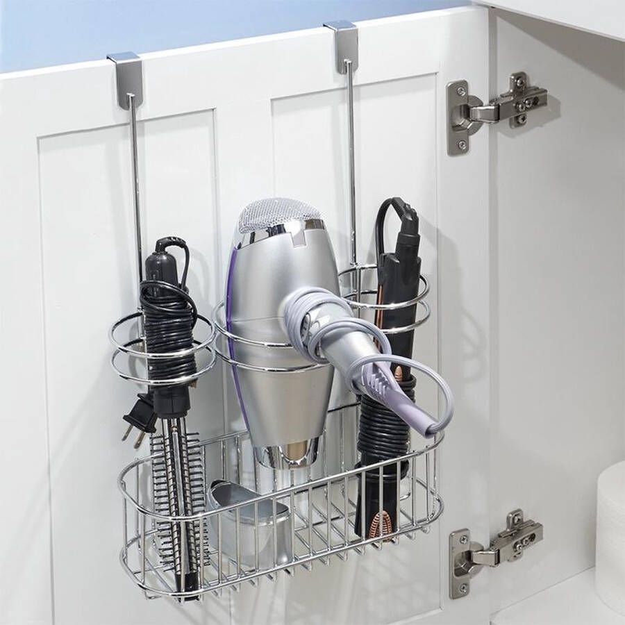 IDesign Badkamer organiser voor haarstyling Classico | Ophanghaken of muurbevestiging