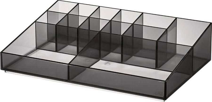 IDesign Make-up Organizer met 13 Vakken 30.5 x 20.3 x 7.6 cm Smoke Sarah Tanno Collection