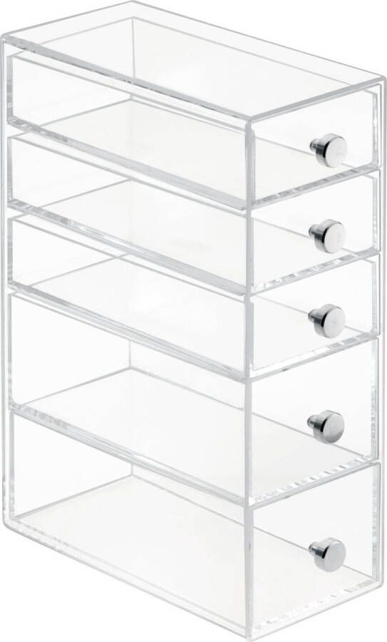 IDesign Ladekast Make-up Organizer Small 5 Lades 17.8 x 8.6 x 25.1 cm Transparant Kunststof Drawers