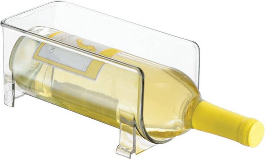 IDesign Dubbele flessenhouder koelkast stapelbaar Transparant Stapelbaar 2 flessen (26 x 20 5 x 10 cm)