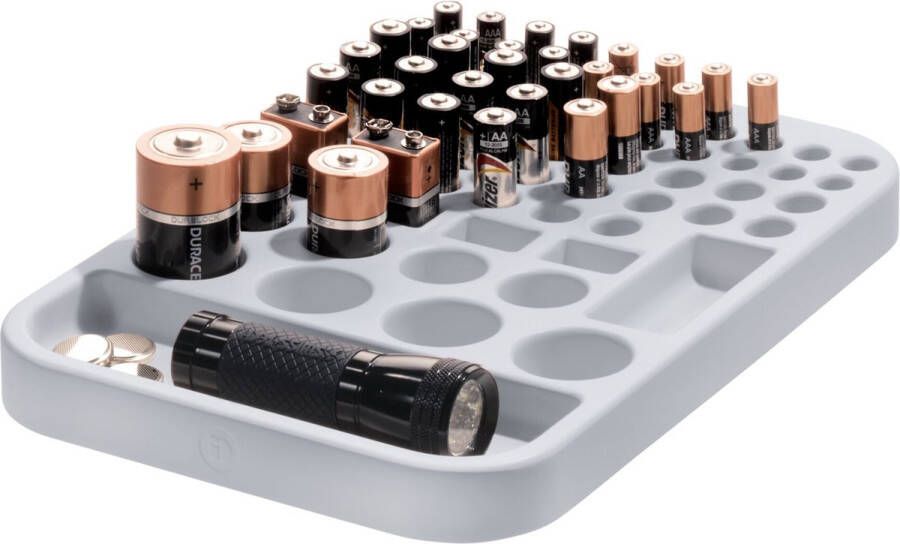IDesign Eco Tray Lade Organizer 2 Vaks Gerecycled Kunststof Grijs