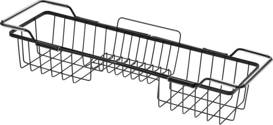 IDesign Everett Over Bathtub Caddy Adjustable Badrek Zwart