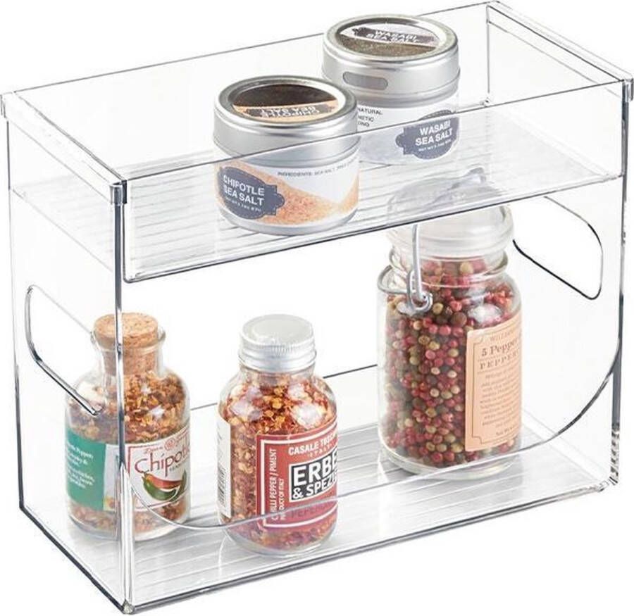 IDesign Kruidenrek 2 Verdiepingen 26 x 11.8 x 21.6 cm Kunststof Transparant Kitchen Binz