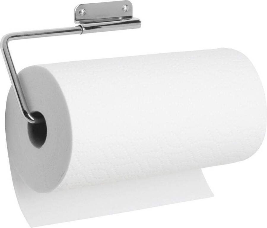 IDesign Keukenrolhouder 2.5 x 34.3 x 14 cm Hangend RVS Zilver Swivel
