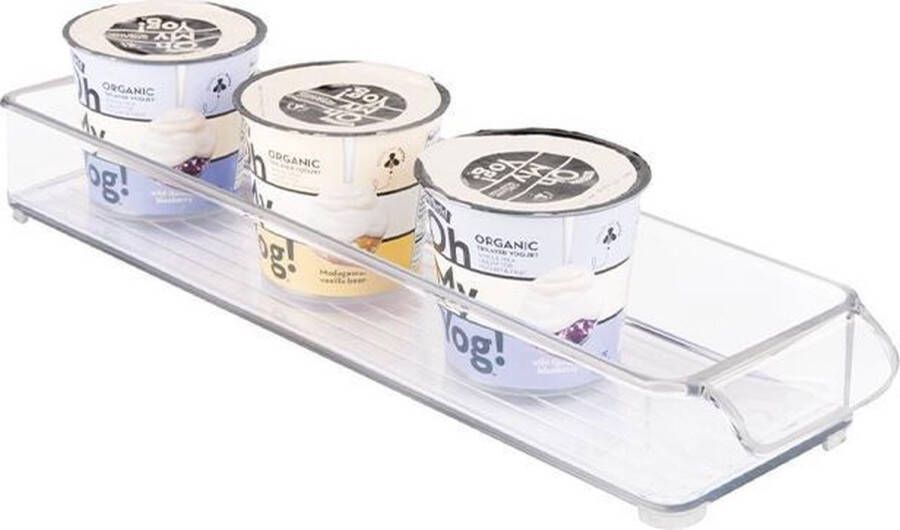 IDesign Koelkast bakje met handvat stapelbaar Transparant Stapelbaar