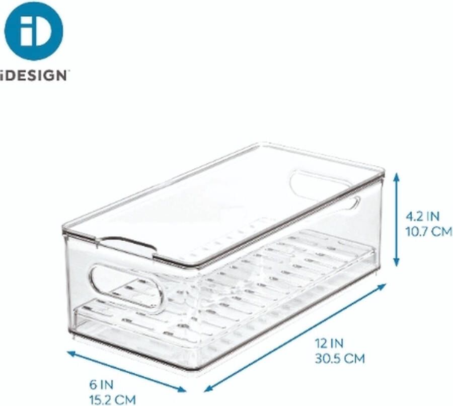 IDesign The Home Edit koelkast bak met lekbak 04128CEU Stapelbaar Met deksel BPA-vrij