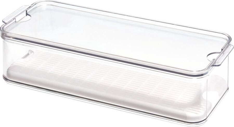 IDesign Opbergbox Koelkast 40 x 16 x 9 6 cm Stapelbaar Kunststof Transparant Crisp