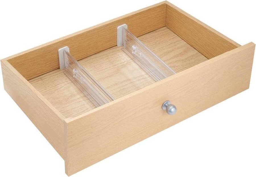 IDesign Ladeverdeler uitschuifbaar 2 stuks transparant 62420EU Klaar voor gebruik Verstelbaar Uitschuifbaar