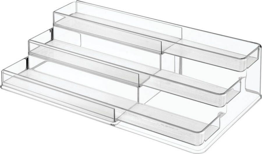 IDesign Keukenkast organizer uitschuifbaar Transparant Sorteervakken & Verstelbaar & Uitschuifbaar (42 tot 66 x 24 x 10 5 cm)