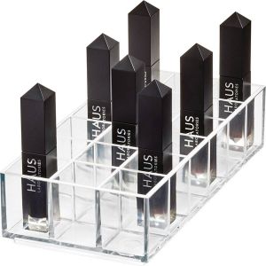 IDesign Lipstick Organizer met 18 Vakken 20.3 x 10.2 x 5.1 cm Transparant Sarah Tanno Collection