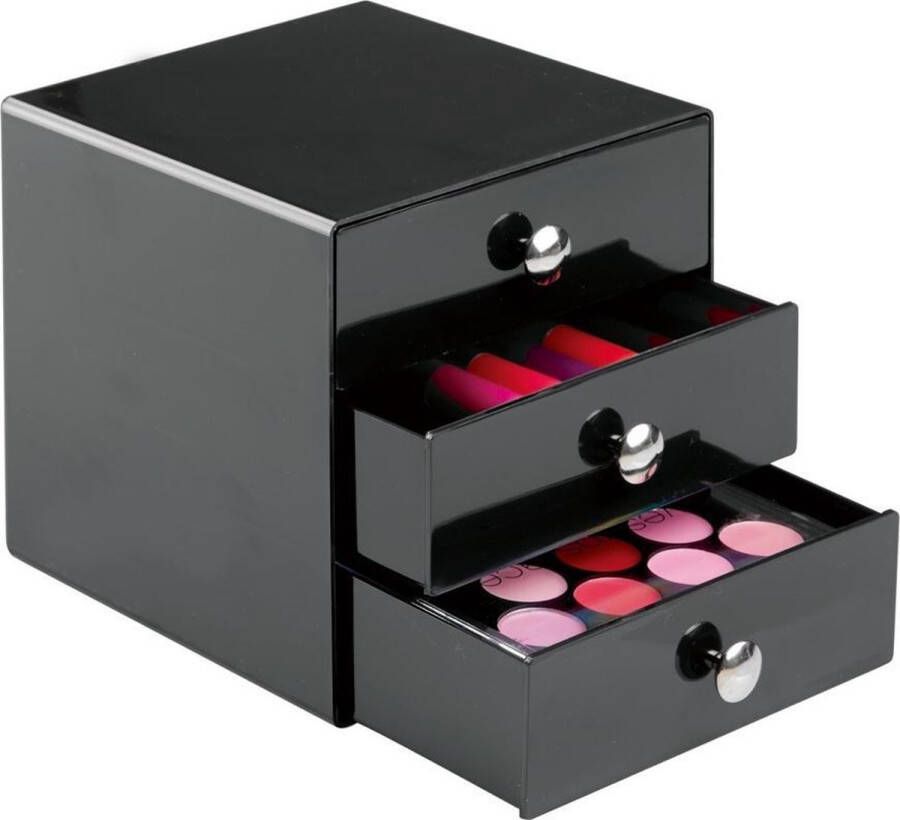 IDesign Make-up kastje 3 lades roze 35314EU Sorteervakken Stapelbaar Klaar voor gebruik