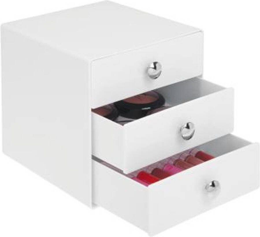 IDesign Make-up kastje 3 lades wit 35301EU Sorteervakken Stapelbaar Klaar voor gebruik