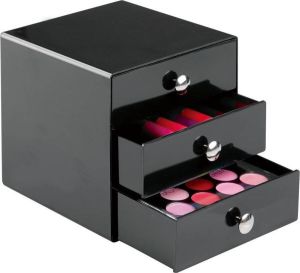 IDesign Make-up kastje 3 lades zwart 35360EU