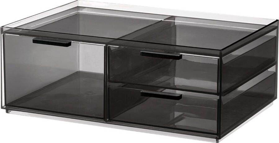 IDesign Make-up Organizer 3 Lades Breed 30.5 x 20.3 x 11.4 cm Smoke Sarah Tanno Collection