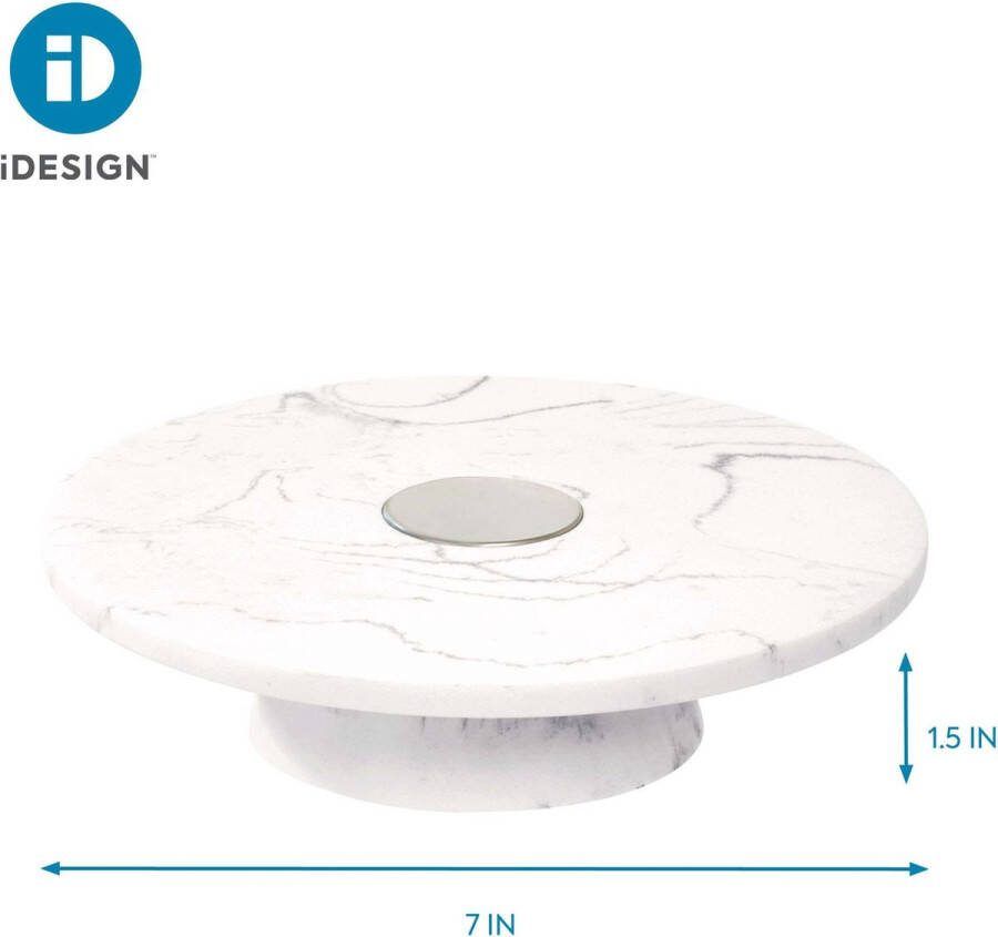 IDesign Badkamer Organizer Plateau Rond Kunststof Marmer Patroon