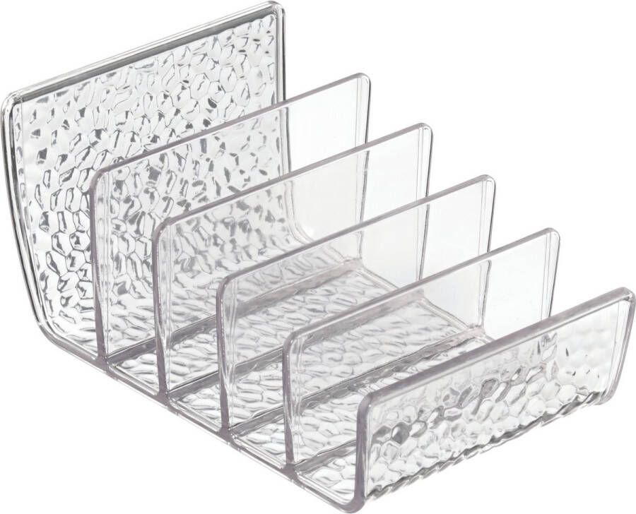 IDesign Organizer voor Make-up Paletten Oogschaduwpalet Houder 5 Sleuven Transparant Kunststof Rain