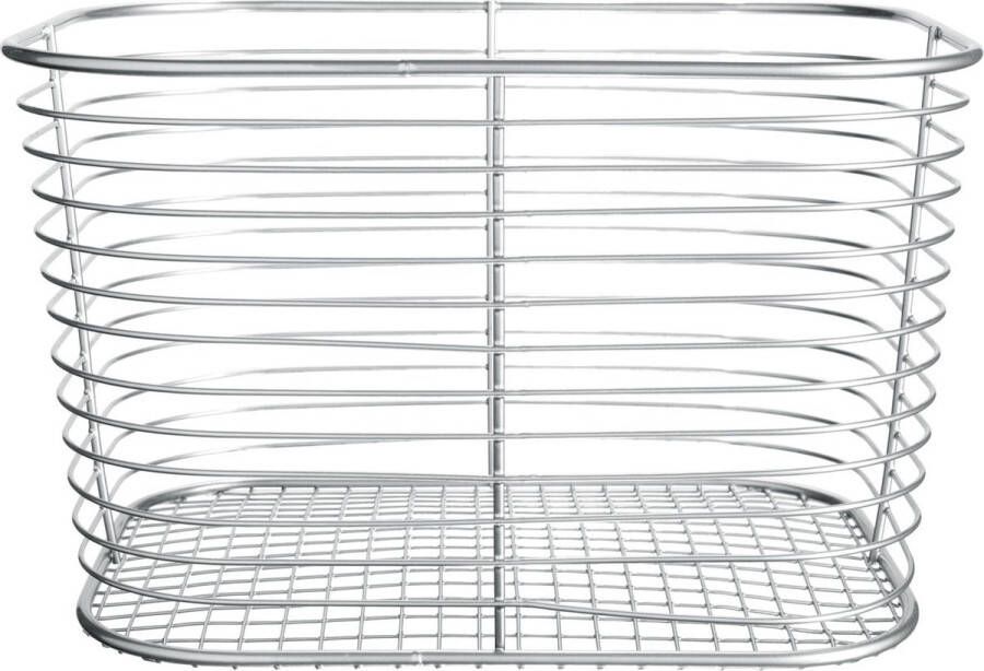 IDesign Badkamer zilver hoog mandje Zilver Vierkant