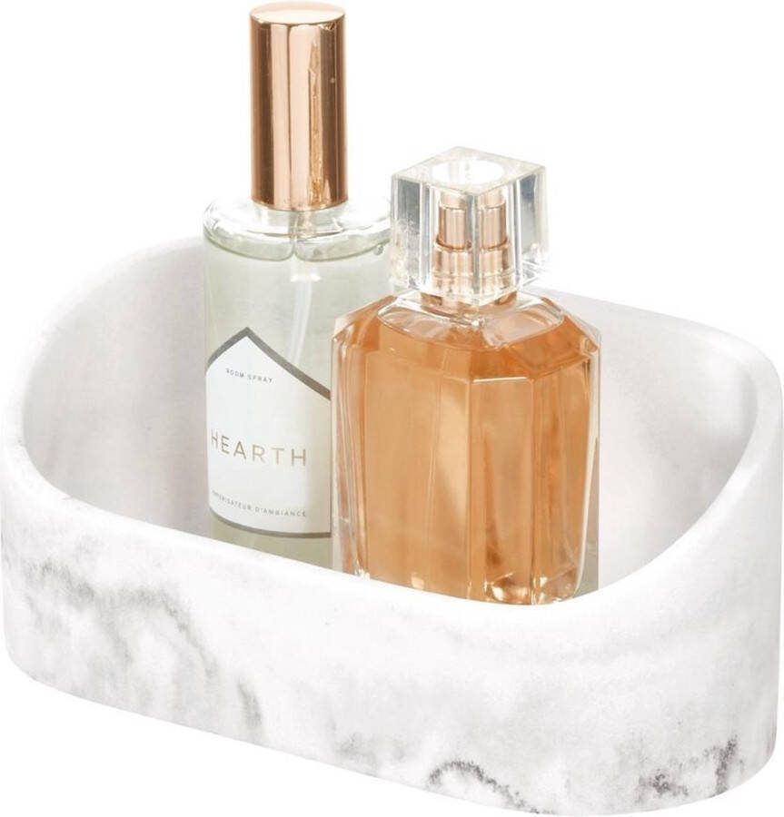 IDesign Badkamer Organizer 20.5 x 9 x 9 cm Kunststof Marmer Patro