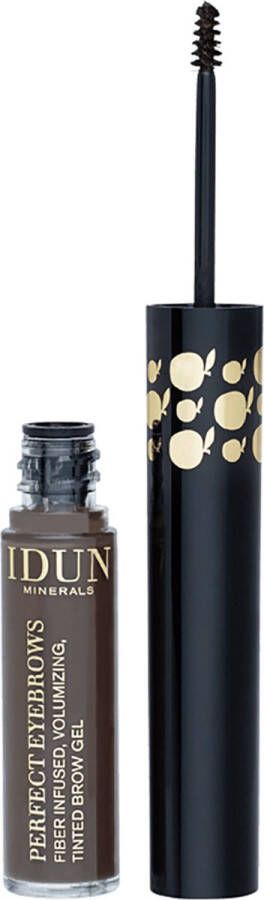 Idun Minerals wenkbrauwen make-up Wenkbrauwgel Dark volumieuze wenkbrauwen