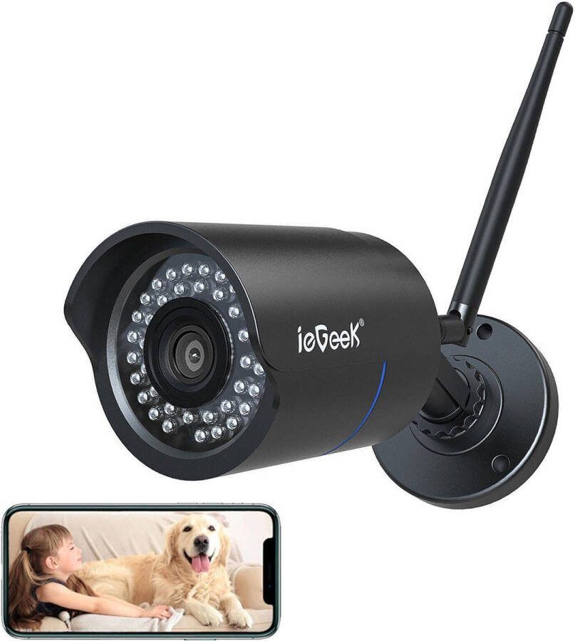 IeGEEK Beveiligingscamera buiten CCTV-camera draadloos 1080P WiFi-thuisbewakingscamera's met IP66 waterdicht nachtzicht