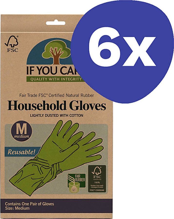 If you care Eerlijke Handel Rubber Latex Handschoenen (6 stuks)