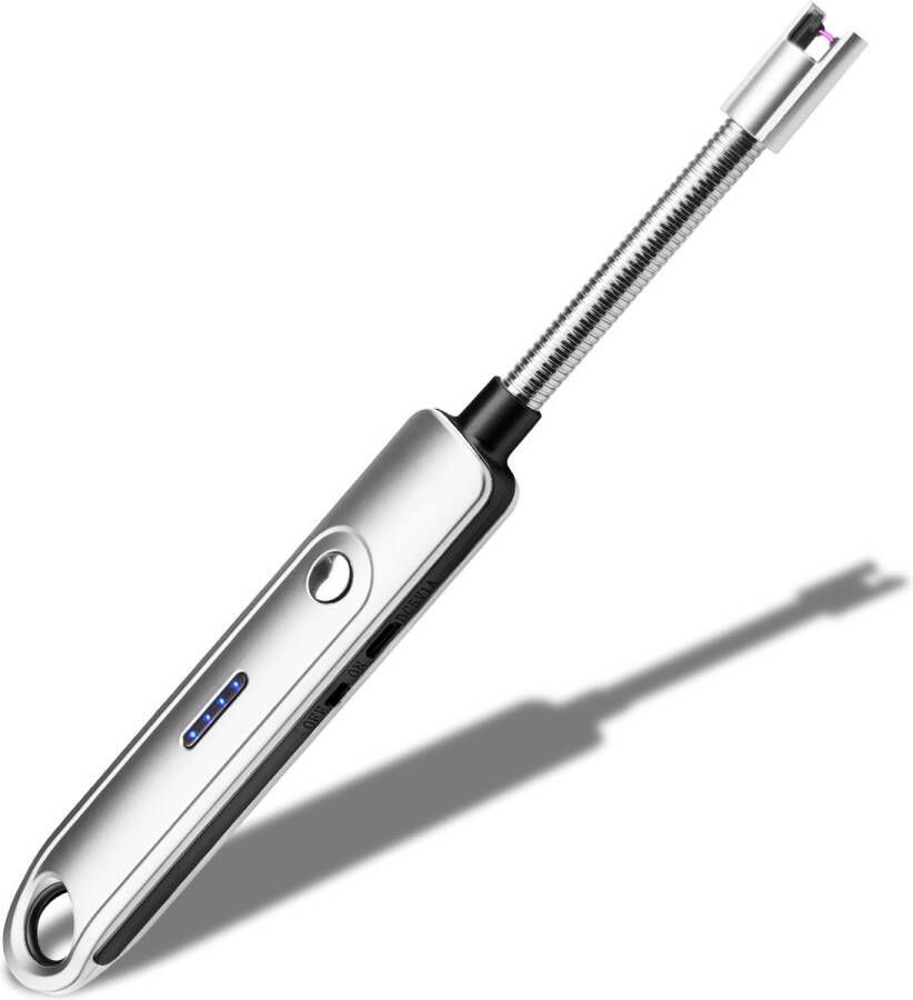 IFC Papillon Lange Elektrisch Aansteker USB Oplaadbaar Flexibele Aansteker Gasfornuis Kaarsjes BBQ Zilver