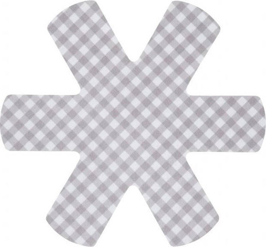 IFC Papillon Panbeschermer Ster Grijs ruitje Set 3 stuks Polyester