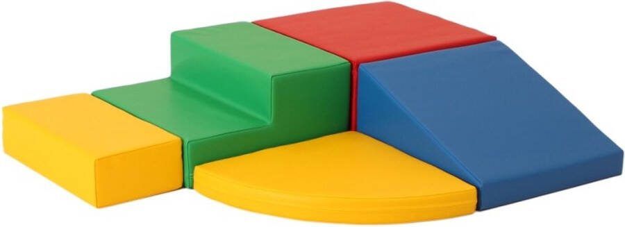 Iglu Foam blokken set speelblokken 5 delig 20 cm hoog primaire kleuren
