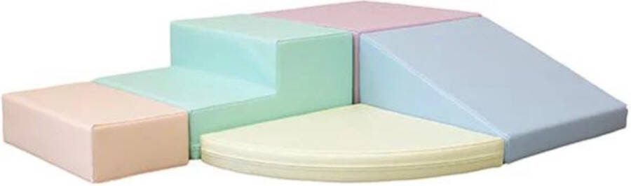 Iglu Soft Play foam speelset Climber pastel Soft Play schuimblokken set foam blokken set met glijbaan
