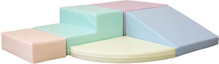 Iglu Soft Play foam speelset Climber pastel Soft Play schuimblokken set foam blokken set met glijbaantje
