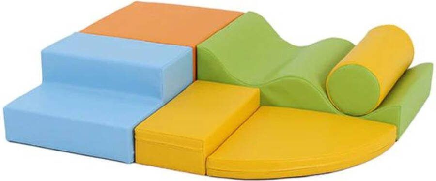 Iglu Soft Play set Explorer foam blokken 6 stuks lichte kleuren zachte bouwblokken voor kinderen